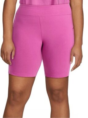 Terra & Sky Women’s Plus Size High-Rise Bike Shorts-Pink NWT!